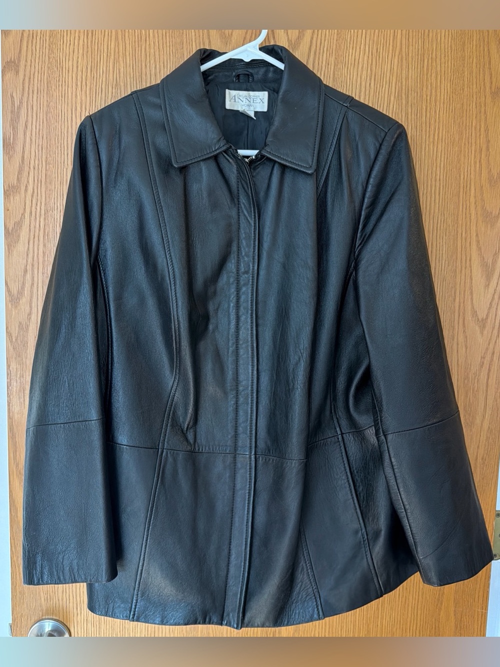 Annex Casual Corner Classic Women’s 1X Black Genuine Leather Full Zip Jacket